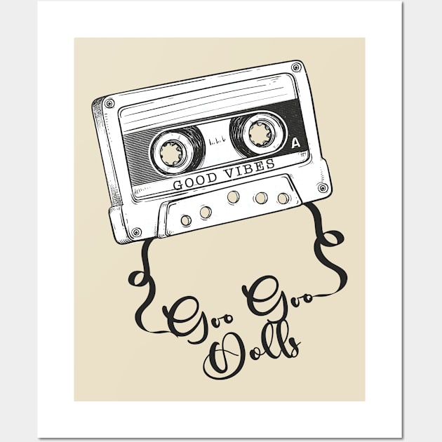 Good Vibes Goo Goo Dolls // Retro Ribbon Cassette Wall Art by Stroke Line